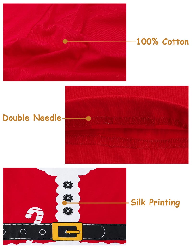 A&J DESIGN Kids Xmas Boys' Santa Pajamas Shirt Sets (8, Santa Claus) - Image 4